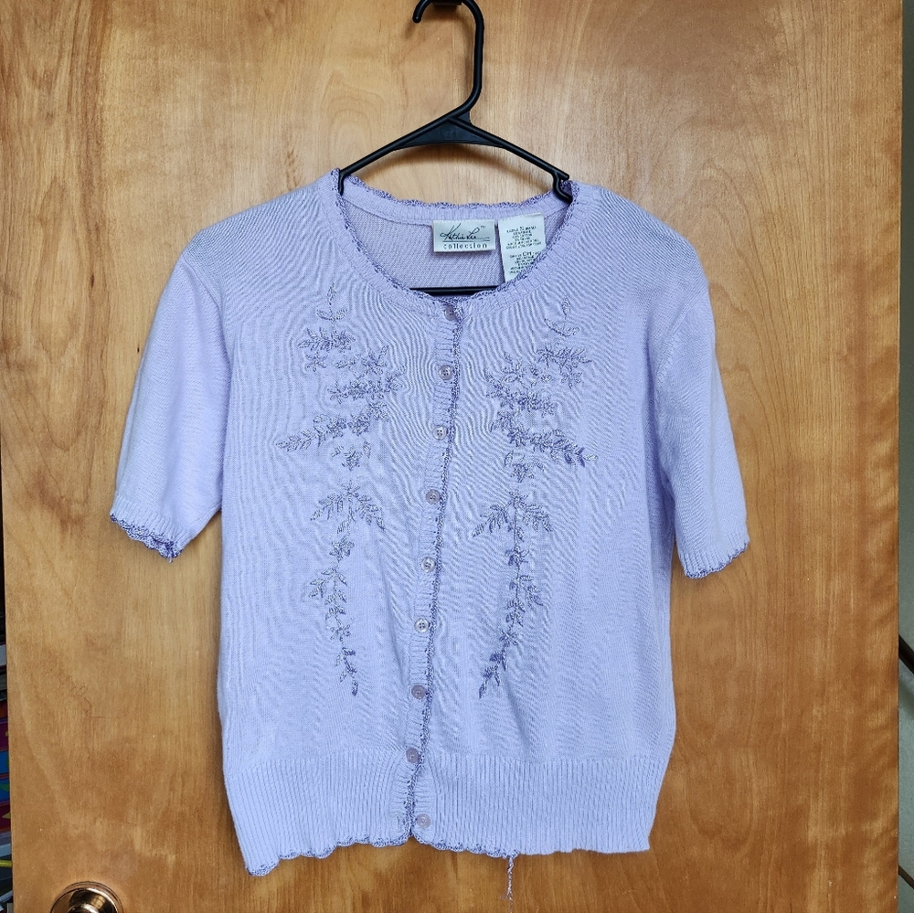 Lavender Embroidered Women's Sweater